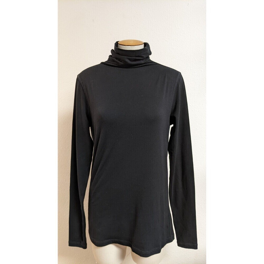 Women's CAbi #3118 Layering Pullover Turtleneck Long Sleeve Top in Black Size M